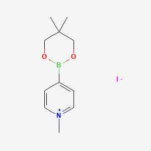 molecular formula C11H17BINO2 B1457868 4-(5,5-二甲基-1,3,2-二氧杂硼环丁烷-2-基)-1-甲基吡啶-1-碘化物 CAS No. 870556-29-9