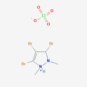 3,4,5-Tribromo-1,2-dimethyl-2,3-dihydro-1H-pyrazol-1-ium perchlorate