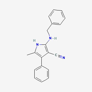 1H-Pyrrole-3-carbonitrile, 5-methyl-4-phenyl-2-[(phenylmethyl)amino]-