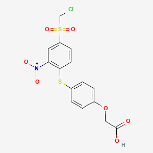 (4-{[4-(Chloromethanesulfonyl)-2-nitrophenyl]sulfanyl}phenoxy)acetic acid