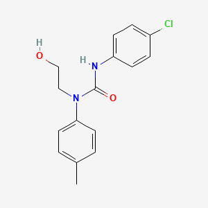 molecular formula C16H17ClN2O2 B14579013 Urea, N'-(4-chlorophenyl)-N-(2-hydroxyethyl)-N-(4-methylphenyl)- CAS No. 61293-81-0