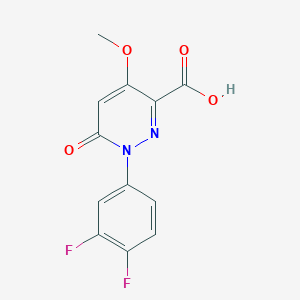 molecular formula C12H8F2N2O4 B1457911 1-(3,4-Difluorophenyl)-4-methoxy-6-oxo-1,6-dihydropyridazine-3-carboxylic acid CAS No. 1616500-63-0