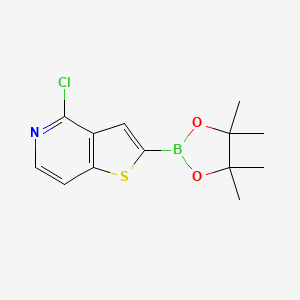 molecular formula C13H15BClNO2S B1457915 4-氯-2-(4,4,5,5-四甲基-1,3,2-二氧杂硼环-2-基)噻吩并[3,2-c]吡啶 CAS No. 2096995-03-6