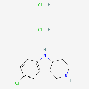 molecular formula C11H15Cl3N2 B1457916 8-氯-2,3,4,4a,5,9b-六氢-1H-吡啶并[4,3-b]吲哚二盐酸盐 CAS No. 1187931-90-3
