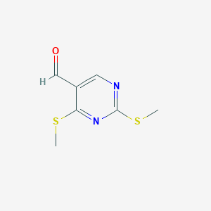 molecular formula C7H8N2OS2 B1457918 2,4-Bis(methylsulfanyl)pyrimidine-5-carboxaldehyde CAS No. 1372096-40-6