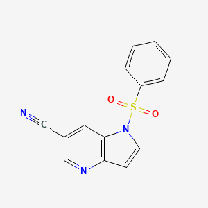 molecular formula C14H9N3O2S B1457919 6-Cyano-1-(phenylsulfonyl)-4-azaindole CAS No. 1260385-12-3