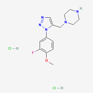 molecular formula C14H20Cl2FN5O B1457920 1-{[1-(3-氟-4-甲氧基苯基)-1H-1,2,3-三唑-5-基]甲基}哌嗪二盐酸盐 CAS No. 1610376-98-1