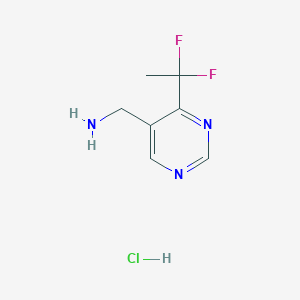 molecular formula C7H10ClF2N3 B1457931 C-[4-(1,1-二氟乙基)-嘧啶-5-基]-甲胺盐酸盐 CAS No. 1427195-39-8
