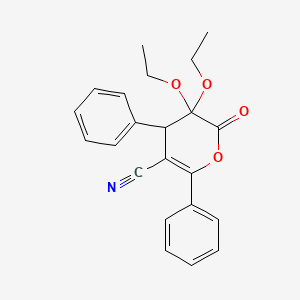 2H-Pyran-5-carbonitrile, 3,3-diethoxy-3,4-dihydro-2-oxo-4,6-diphenyl-