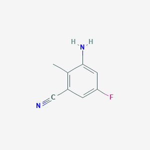 molecular formula C8H7FN2 B1457935 3-氨基-5-氟-2-甲基苯甲腈 CAS No. 1227269-31-9