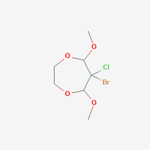 1,4-Dioxepane, 6-bromo-6-chloro-5,7-dimethoxy-