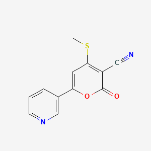 2H-Pyran-3-carbonitrile, 4-(methylthio)-2-oxo-6-(3-pyridinyl)-