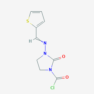 2-Oxo-3-{[(thiophen-2-yl)methylidene]amino}imidazolidine-1-carbonyl chloride