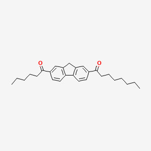 1-(7-Hexanoyl-9H-fluoren-2-YL)octan-1-one