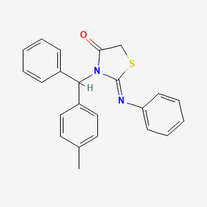 (2Z)-3-[(4-Methylphenyl)(phenyl)methyl]-2-(phenylimino)-1,3-thiazolidin-4-one