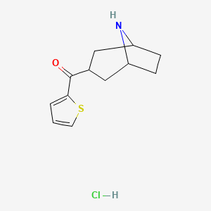molecular formula C12H16ClNOS B1457985 (8-氮杂双环[3.2.1]辛-3-基)(噻吩-2-基)甲酮盐酸盐 CAS No. 1823499-10-0
