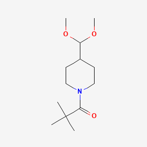 molecular formula C13H25NO3 B1457993 1-[4-(Dimethoxymethyl)piperidin-1-yl]-2,2-dimethylpropan-1-one CAS No. 1707710-36-8