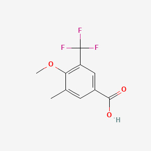 molecular formula C10H9F3O3 B1457994 4-Methoxy-3-methyl-5-(trifluoromethyl)benzoic acid CAS No. 1431329-61-1