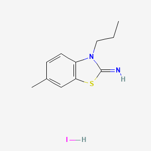 molecular formula C11H15IN2S B1457999 6-甲基-3-丙基苯并[d]噻唑-2(3H)-亚胺氢碘酸盐 CAS No. 2034156-70-0