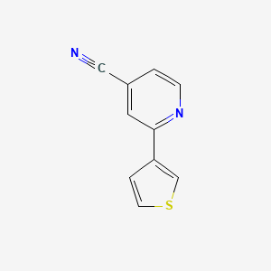 molecular formula C10H6N2S B1458005 2-(噻吩-3-基)吡啶-4-碳腈 CAS No. 1393879-98-5