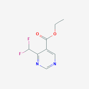 molecular formula C8H8F2N2O2 B1458009 4-Difluoromethyl-pyrimidine-5-carboxylic acid ethyl ester CAS No. 1600338-90-6