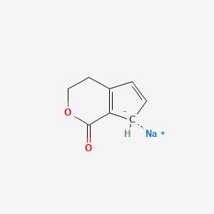 molecular formula C8H7NaO2 B14580333 sodium;4,7-dihydro-3H-cyclopenta[c]pyran-7-id-1-one CAS No. 61259-65-2