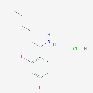 molecular formula C12H18ClF2N B1458045 1-(2,4-二氟苯基)己胺盐酸盐 CAS No. 1864074-27-0