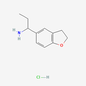 molecular formula C11H16ClNO B1458050 1-(2,3-Dihydrobenzofuran-5-yl)propan-1-amine hydrochloride CAS No. 1864072-91-2