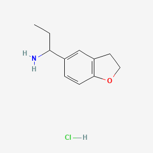 molecular formula C11H16ClNO B1458050 1-(2,3-二氢苯并呋喃-5-基)丙-1-胺盐酸盐 CAS No. 1864072-91-2