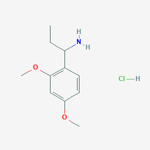 molecular formula C11H18ClNO2 B1458051 1-(2,4-Dimethoxyphenyl)propan-1-amine hydrochloride CAS No. 1864014-03-8