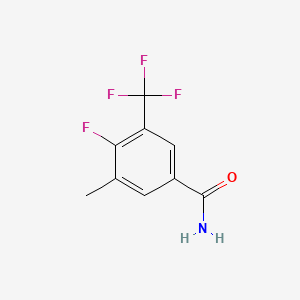 molecular formula C9H7F4NO B1458055 4-Fluoro-3-methyl-5-(trifluoromethyl)benzamide CAS No. 1373920-88-7