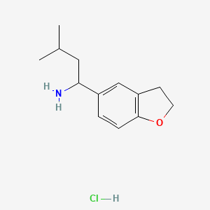 molecular formula C13H20ClNO B1458068 1-(2,3-二氢苯并呋喃-5-基)-3-甲基丁-1-胺盐酸盐 CAS No. 1864074-57-6