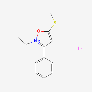 Isoxazolium, 2-ethyl-5-(methylthio)-3-phenyl-, iodide