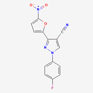 1-(4-Fluorophenyl)-3-(5-nitrofuran-2-yl)-1H-pyrazole-4-carbonitrile