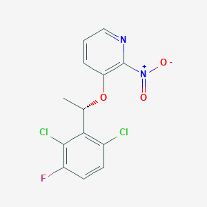 molecular formula C13H9Cl2FN2O3 B1458077 (S)-3-(1-(2,6-Dichloro-3-fluorophenyl)-ethoxy)-2-nitropyridine CAS No. 1233484-06-4