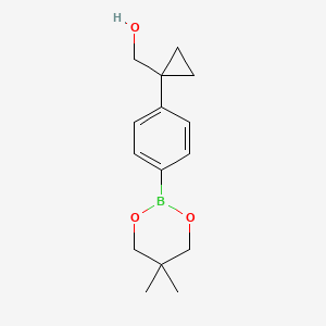 molecular formula C15H21BO3 B1458078 (1-(4-(5,5-二甲基-1,3,2-二氧杂硼环-2-基)苯基)环丙基)甲醇 CAS No. 1467060-42-9
