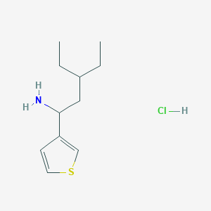 molecular formula C11H20ClNS B1458081 3-Ethyl-1-(thiophen-3-yl)pentan-1-amine hydrochloride CAS No. 1864057-09-9