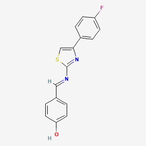 4-[(E)-[4-(4-fluorophenyl)-1,3-thiazol-2-yl]iminomethyl]phenol