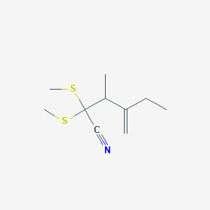 3-Methyl-4-methylidene-2,2-bis(methylsulfanyl)hexanenitrile