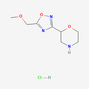 molecular formula C8H14ClN3O3 B1458084 2-[5-(Methoxymethyl)-1,2,4-oxadiazol-3-yl]morpholine hydrochloride CAS No. 1707710-32-4