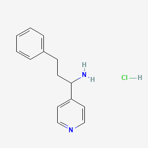 molecular formula C14H17ClN2 B1458100 3-Phenyl-1-(pyridin-4-yl)propan-1-amine hydrochloride CAS No. 1864062-60-1