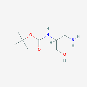 molecular formula C8H18N2O3 B1458112 叔丁基 N-(1-氨基-3-羟基丙烷-2-基)氨基甲酸酯 CAS No. 1429913-75-6