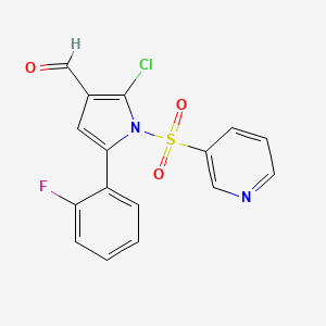 B1458117 2-chloro-5-(2-fluorophenyl)-1-(pyridin-3-ylsulfonyl)-1H-pyrrole-3-carbaldehyde CAS No. 928324-80-5