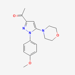 molecular formula C16H19N3O3 B14581471 Ethanone, 1-[1-(4-methoxyphenyl)-5-(4-morpholinyl)-1H-pyrazol-3-yl]- CAS No. 61323-14-6