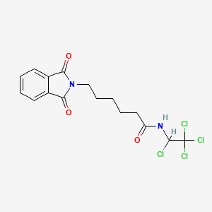 molecular formula C16H16Cl4N2O3 B1458152 6-(1,3-dioxo-2,3-dihydro-1H-isoindol-2-yl)-N-(1,2,2,2-tetrachloroethyl)hexanamide CAS No. 1443664-80-9