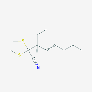 3-Ethyl-2,2-bis(methylsulfanyl)oct-4-enenitrile