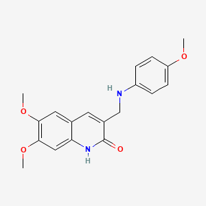 molecular formula C19H20N2O4 B1458158 6,7-dimethoxy-3-{[(4-methoxyphenyl)amino]methyl}quinolin-2(1H)-one CAS No. 1381260-70-3