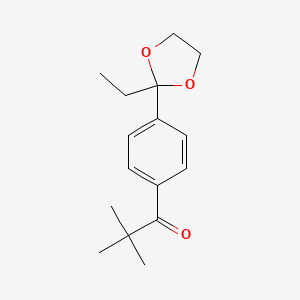 1-[4-(2-Ethyl-1,3-dioxolan-2-yl)phenyl]-2,2-dimethylpropan-1-one