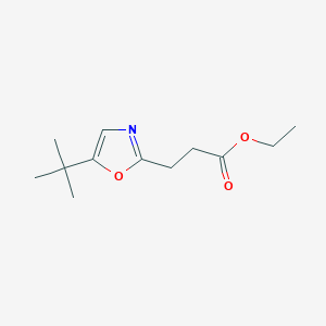 molecular formula C12H19NO3 B1458167 Ethyl 3-(5-tert-butyl-1,3-oxazol-2-yl)propanoate CAS No. 1803566-38-2
