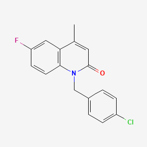 1-[(4-Chlorophenyl)methyl]-6-fluoro-4-methylquinolin-2(1H)-one